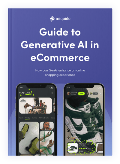 Guide to Generative AI in eCommerce – Shadow book cover mockup Guide to Generative AI in eCommerce – Shadow book cover mockup