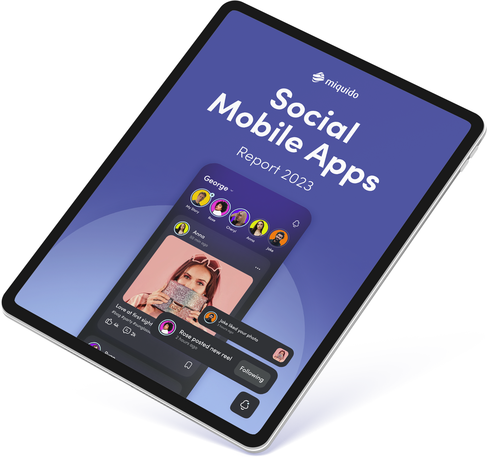 Social mobile apps Tablet Mockup