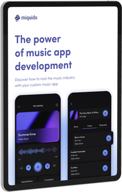 The power of music app development Tablet Mockup